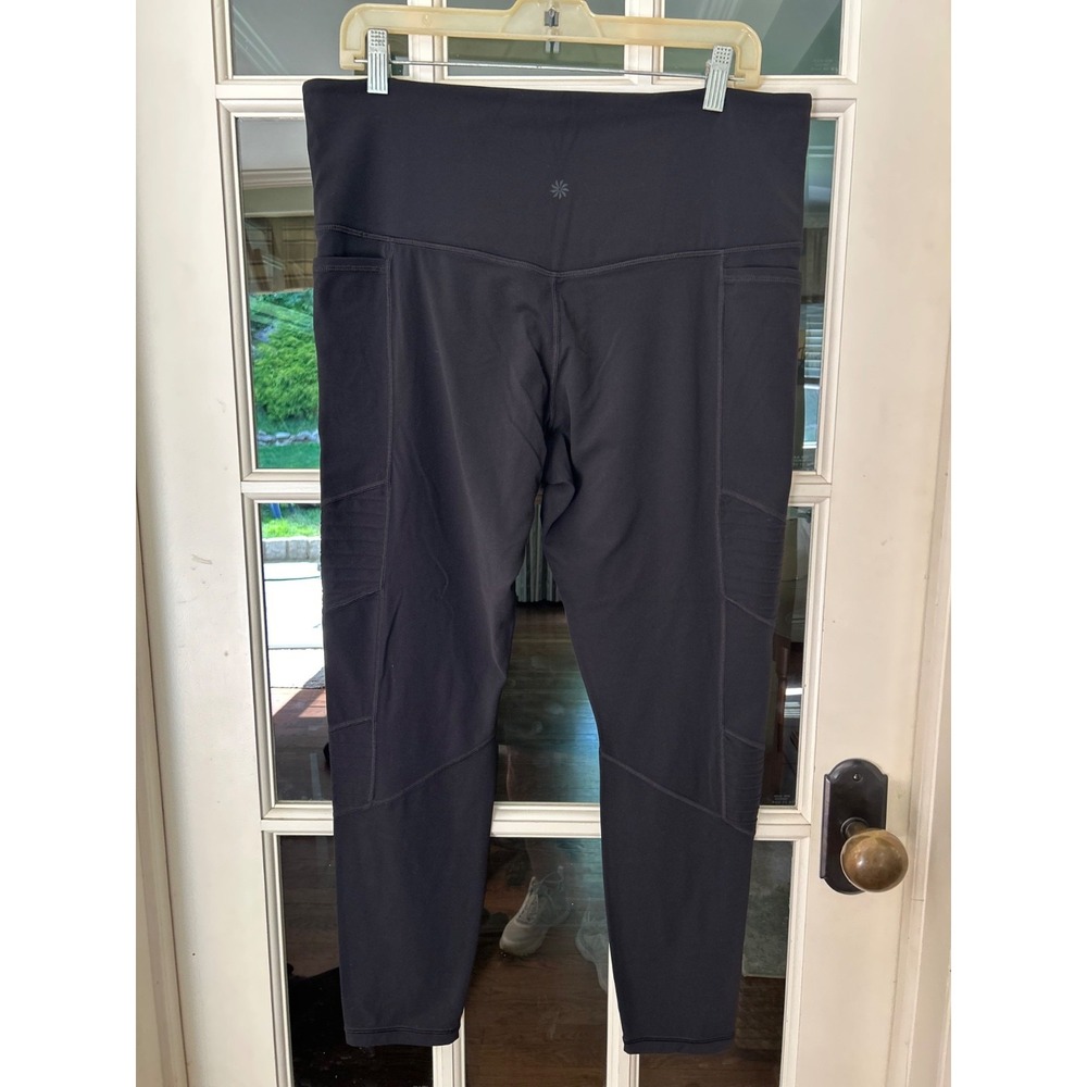 Athleta Inclination Moto Tight Black Yoga Leggings XL - Picture 3 of 7